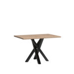 Extendable Dining Table NAKUSP - Oak - Black Metal Legs - 88 x 11 x 62 cm