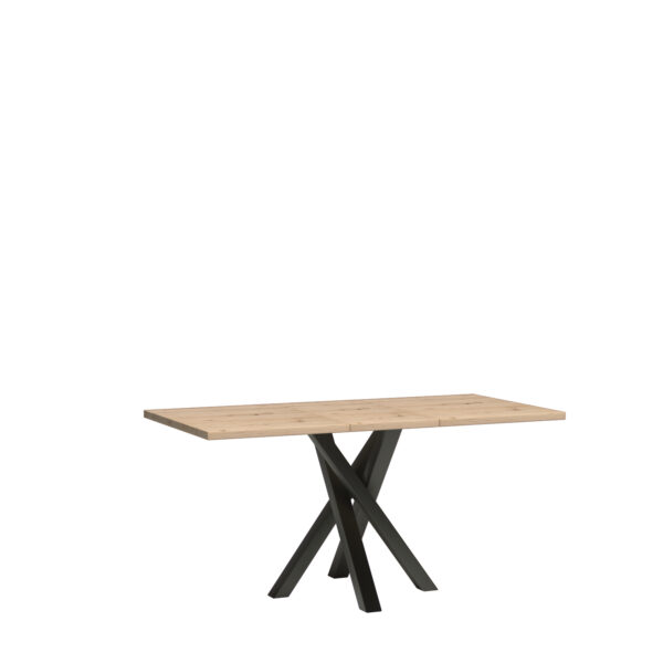 Extendable Dining Table NAKUSP - Oak - Black Metal Legs - 88 x 11 x 62 cm - Image 2